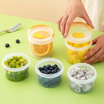 Amazon｜Annaklin ツイストトップ プラスチック容器 蓋付き 3