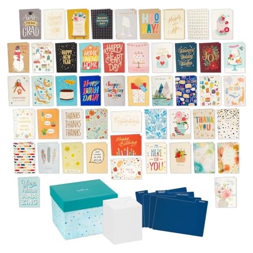 Hallmark Bulk All Occasion Cards, 100-Pack with Organizer (Triangles, Teal)