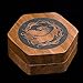 UDIXI Wooden DND Dice Box Sapele Dice Case with Magnetic Lid for Storage 7-Die Standard Size Polyhedral Dice D&D (Hexagonal-Dragon Pattern)