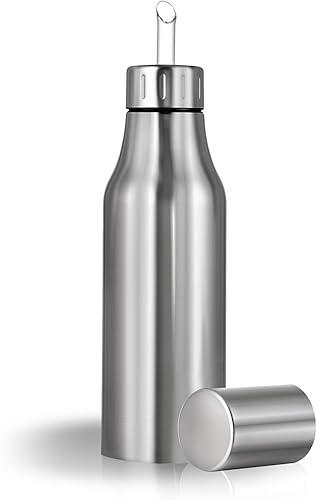 Miniatura 10 de Botella dispensadora de aceite de oliva de acero inoxidable a prueba de fugas, decantador de aceite de oliva para cocina (16.9 fl oz17 onzas)