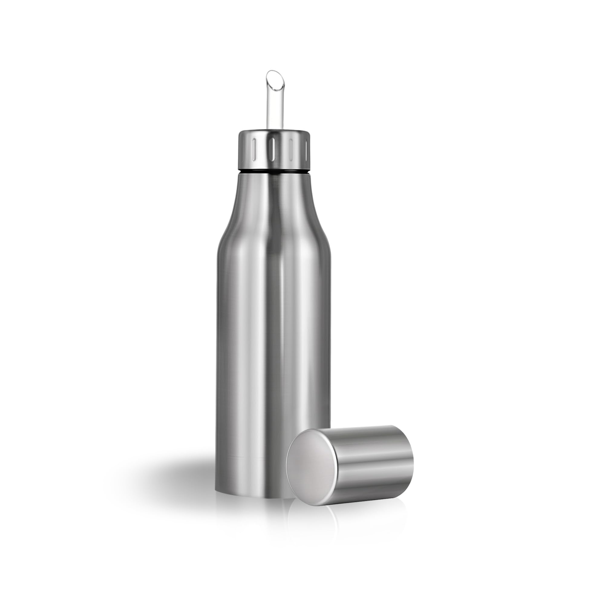 Olbuwa Silver Stainless Steel Oil Dispenser Bottle - Leak-Proof Olive Oil Container For Kitchen Olive Oil & Cooking Liquids(1000Ml/34Oz)