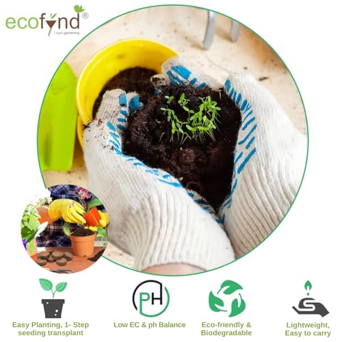 Image of Ecofynd Cocopeat Coin, Coir Disc for Potting Soil Mix and Seedling, for Plants (10MM, Pack of 20)