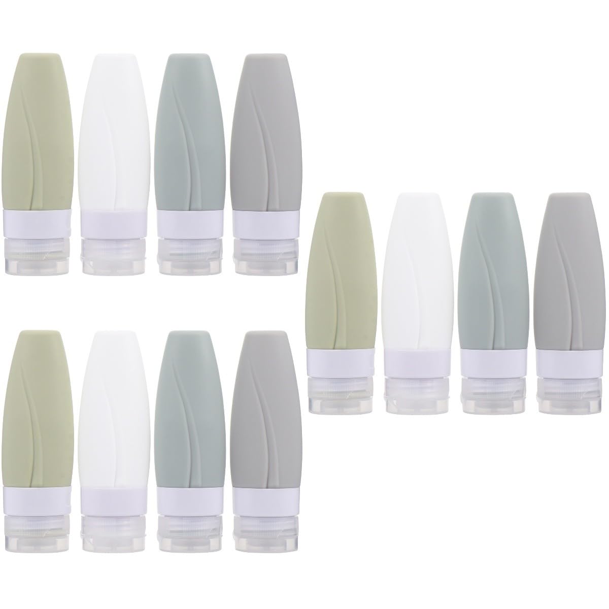 DOITOOL 12stücke Silikon Reiseflaschen Nachfüllbare Flaschen Für Lotionen Quetschflaschen Für Reisen - Lebensmittelechtem Silikon Für Kosmetik Und Pflegeprodukte