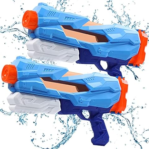 Water Gun - Water Guns for Kids and Adults, 2 Pack Squirt Guns, 1000CC/26 FT Outdoor Water Toys Long Range High Capacity Summer Soaker for Swimming Pool Beach Fighting - Blue Cover