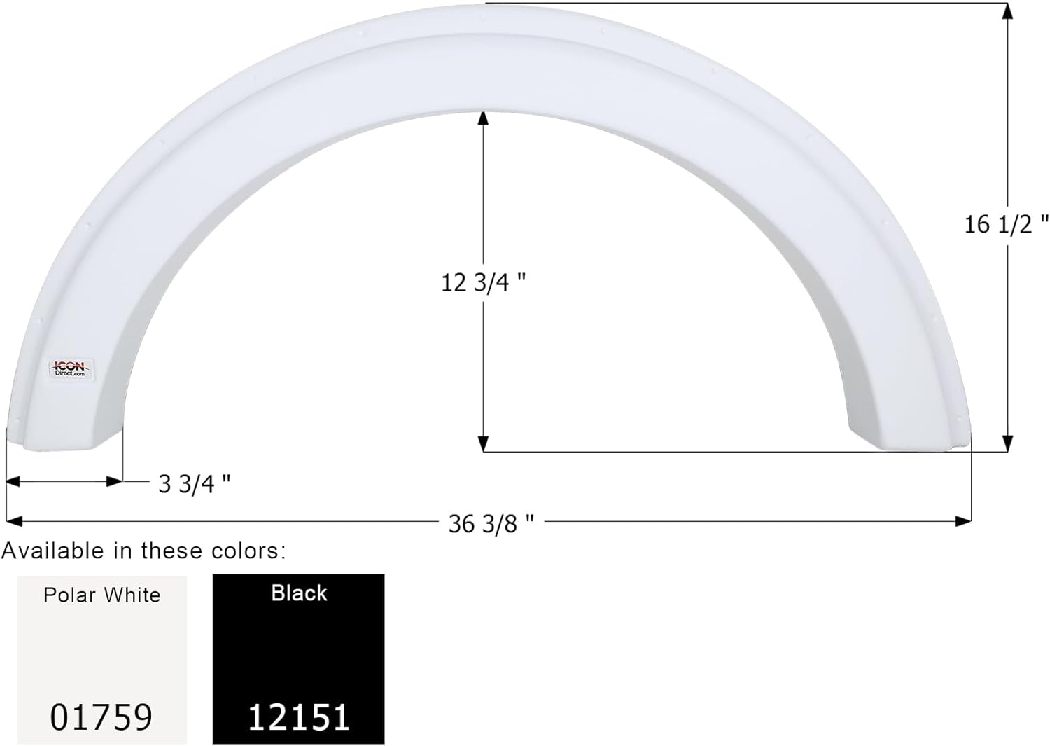 ICON Fender Skirt, Single, FS1759, Black