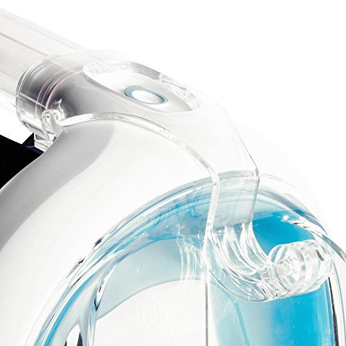 TRIBORD SUBEA EASYBREATH (2020 Version) Full FACE Anti - Fog Snorkel MASK with A Secure Lock and Free Replacement Ring & Optional Camera Mount - for Adults OR Kids (Clear, Universal)