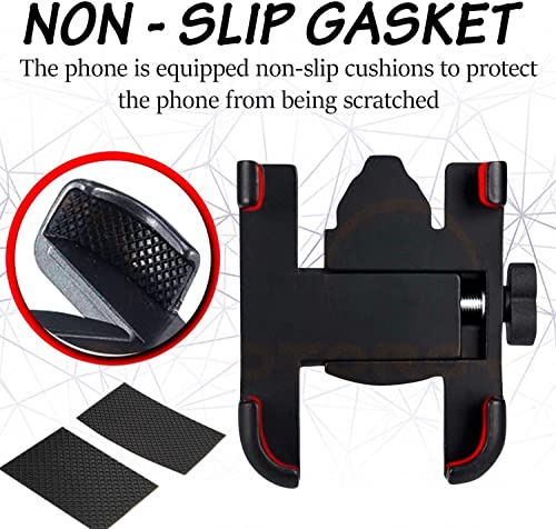 Image of Sounce Universal Bike Mount Phone Holder Metal Body 360 Degree Rotating Handlebar Durable Bike Accessory Lightweight Anti-Scratch Cradle Stand for Bicycle, Motorcycle, Fits All Smartphones (Black)