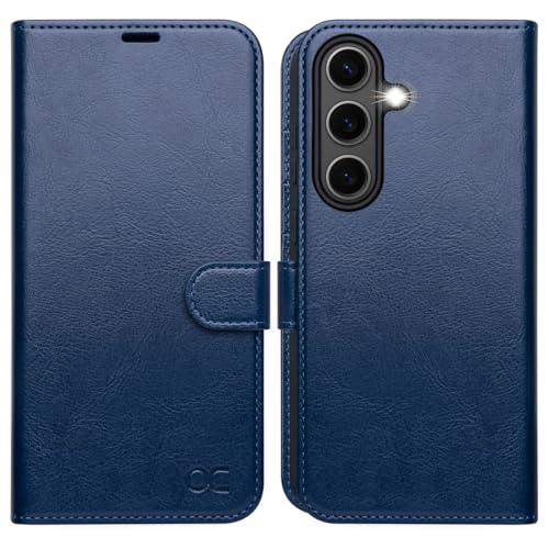 OCASE Compatible with Galaxy S25 Wallet Case, PU Leather Flip Folio Case with Card Holders RFID Blocking Kickstand [Shockproof TPU Inner Shell] Protective Phone Cover 6.2 Inch 2025, Blue