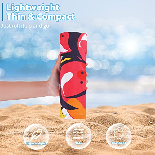 Microfiber Sand Free Beach Towel-Quick Fast Dry Super Absorbent Lightweight Thin Oversized Bath Towels Blanket For Travel Pool Swimming Camping Yoga Gym Sports Girls Women Men Adults Bohemian Floral #TOP1