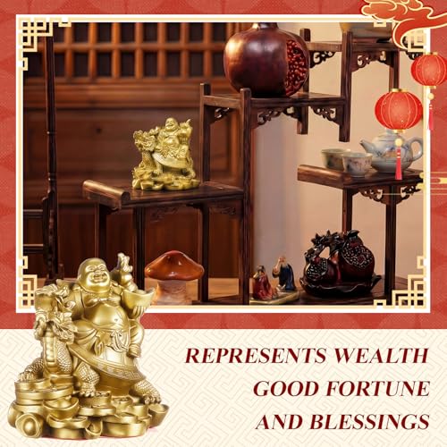 Estatua Buda Risueño de Latón Feng Shui 4.5 pulgadas miniatura 5