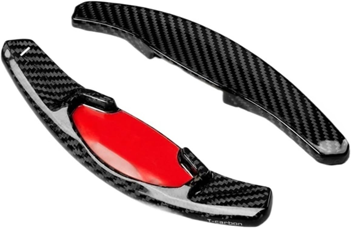 Steering wheel shift paddles Carbon Fiber Pattern Steering Wheel Paddle Shift Compatible With Fit For Civic 11 Gen FE FL 2021-2023 G11 Car Accessories Steering wheel accessories(Color:Carbon fiber red