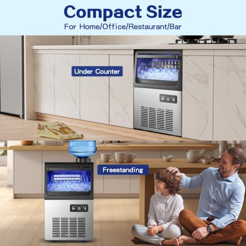 Commercial Ice Maker, 90 Lbs/24H Ice Maker Machine, Tap/Bottled Water Inlet by Amzgachfktch - Used condition - Image 9