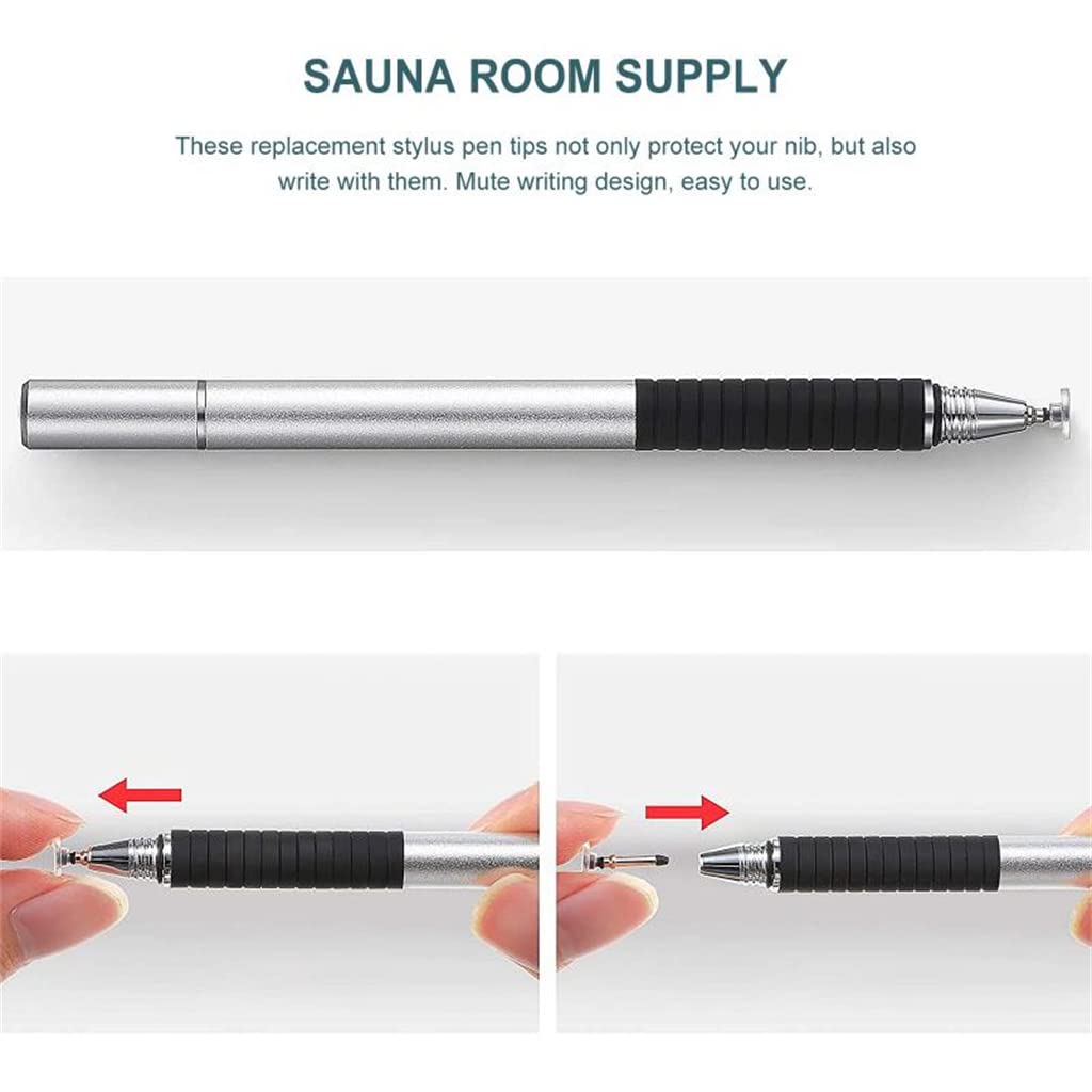 12 punte universali di ricambio per penna stilo, rotonde, trasparenti, per touch screen, tablet, telefono, punte di ricambio per pennino, penna con punta stilo 12 punte universali di ricambio per penna stilo, rotonde, trasparenti, per touch screen, tablet, telefono, punte di ricambio per pennino, penna con punta stilo