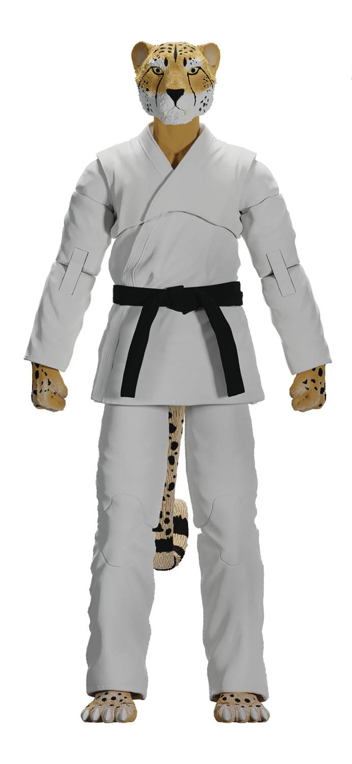 Icon Heroes Zoo Jitsu Fighters : Chico le guépard (White Gi) Figurine d'action de 15,2 cm
