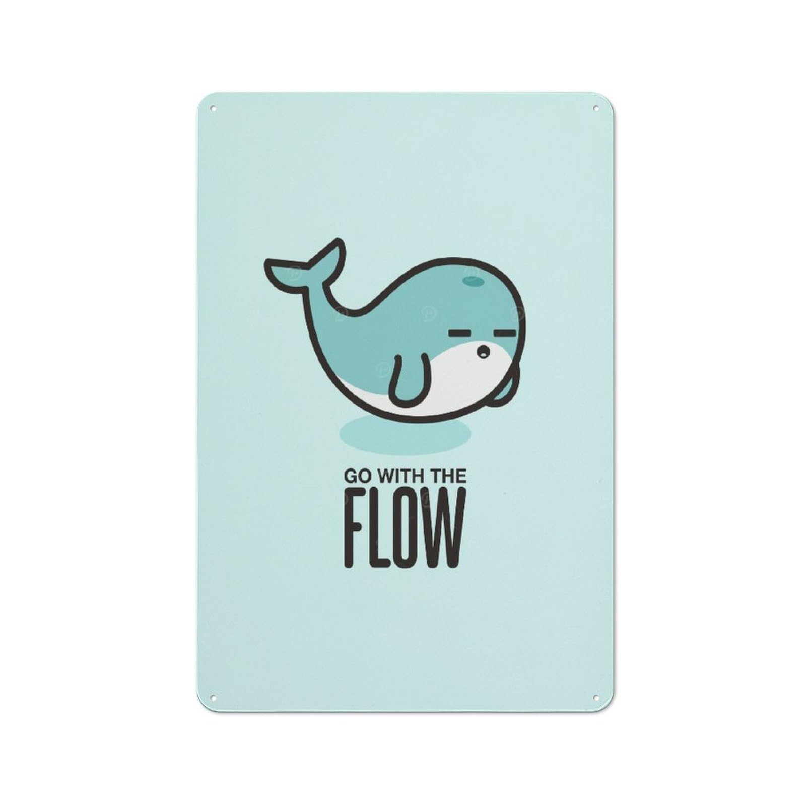 Junmoney Go With The Flow Metal Sign 30X20cm With For Home Bar Wall, Vintage Decor, Wall Decoration For Home Bars And Entertaining Spaces