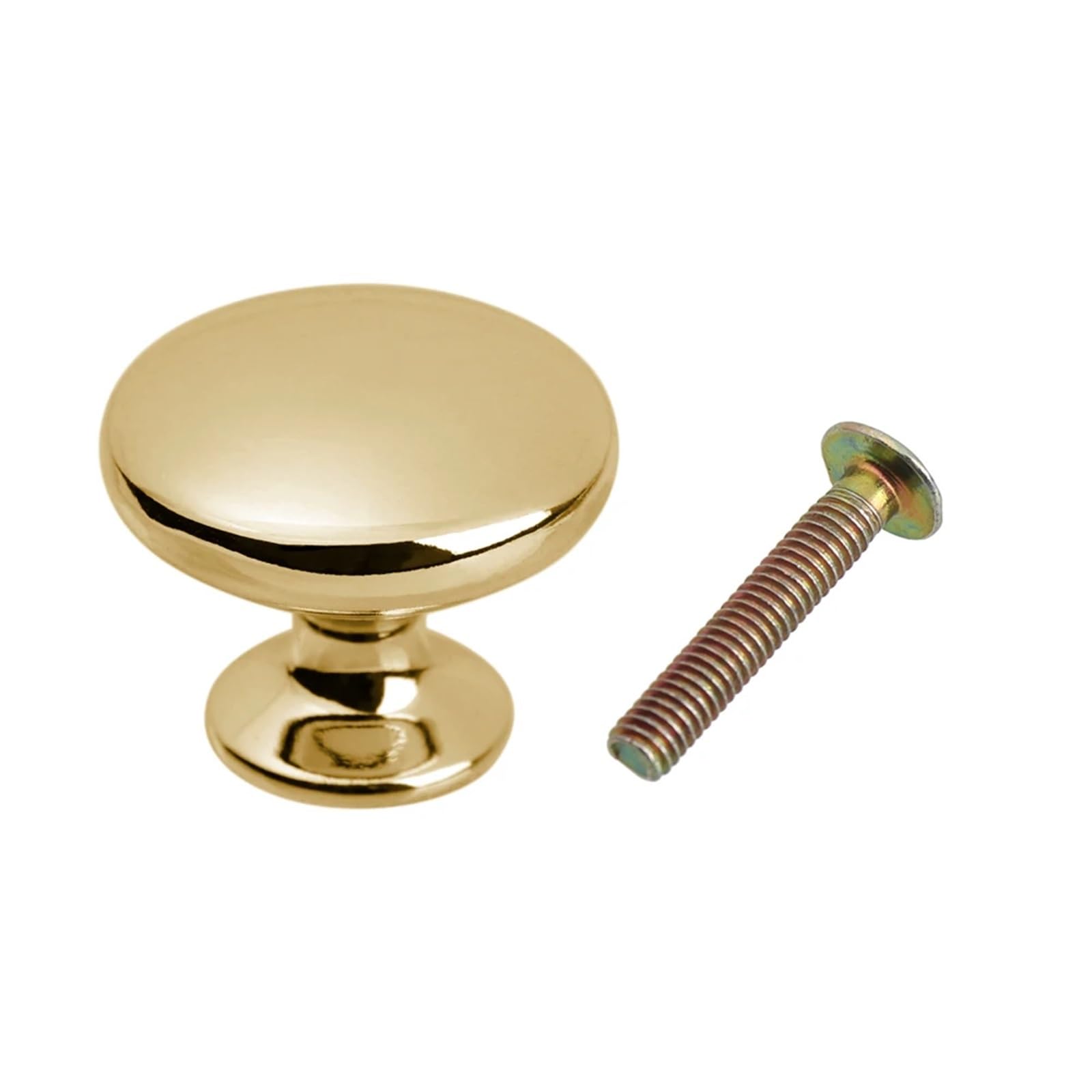 HUWOYG 10pcs Cupboard Retro Round Shape Cabinet Antique Brass Dresser Door Handle Wardrobe Pulls Drawer Knob for Cupboards Wardrobe(30mm-Gold)