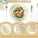 Sinmoe 100 Pack Disposable Paper Placemats Bulk 13 Inch Paper Charger Place Mat Party Charger Plates Table Place Mats for Dinner Wedding Birthday Baby Shower Spring Dining Tableware(Golden Print)