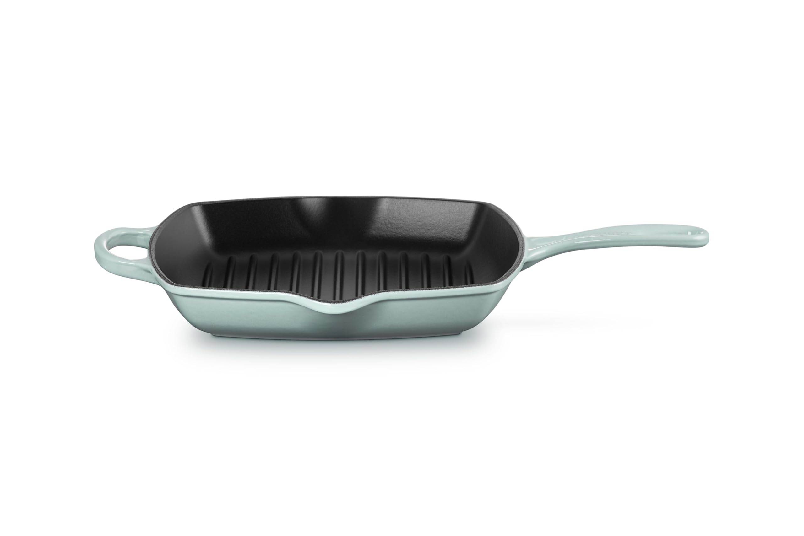 LE CREUSET Signature Gusseisen-Grillpfanne, Quadratisch, 26 cm, Für alle Herdarten inkl. Induktion geeignet, 2,86 kg, Sea Salt