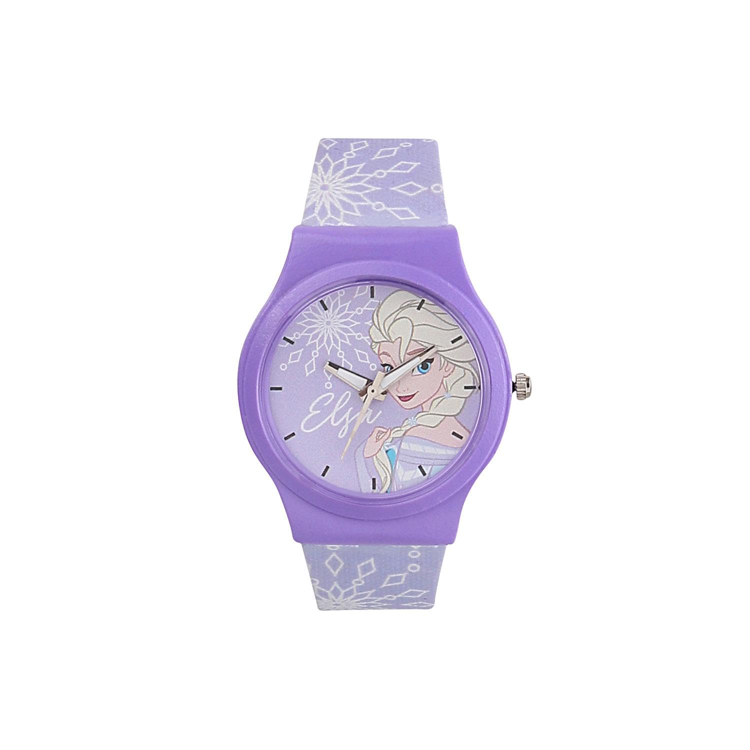 Silicone Princess Watch For Kids Round Analogue Children Wrist Watch Cute Little Girls Birthday Gift For Daughter-Age 3 To 12 Years, Dial Color_Multicolour,Band Color-Purple