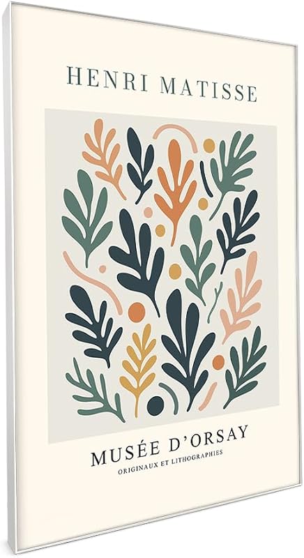 Quadro Abstrato Matisse Minimalista Com Moldura Para Sala Grande