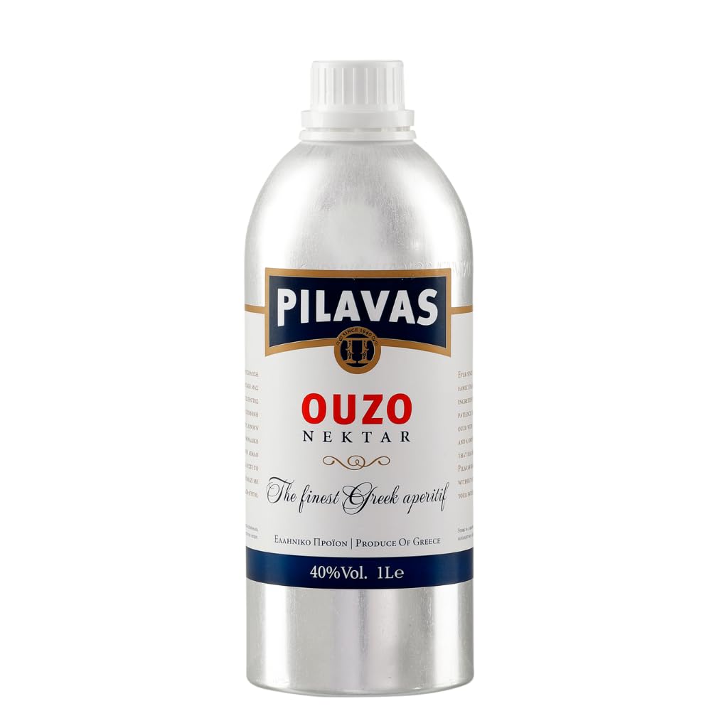 Ouzo Nektar Pilavas 40%-Vol. in einer neuen 1-L-Aluminium-Flasche