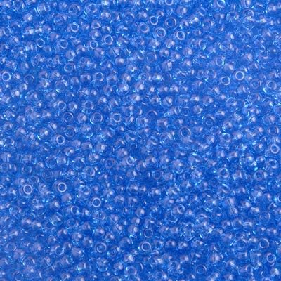 Czech Glass Seed Bead/Pony Bead 6/0 Transparent Medium Blue - 500g Bulk Bag by Preciosa (Jablonex)