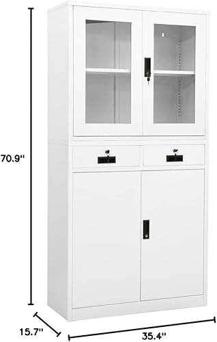 Miniatura 2 de YUHI-HQYD Armario de oficina organizador de almacenamiento de cubos archivadores de oficina archivador pequeño con 3 estantes ajustables para