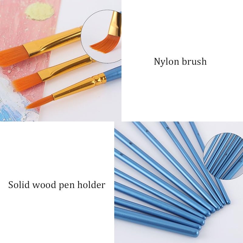 Ensemble De 15 Pinceaux d'art en Nylon avec Porte-Pinceaux en Perlite, Idéal pour Les Artistes Et Les Étudiants.