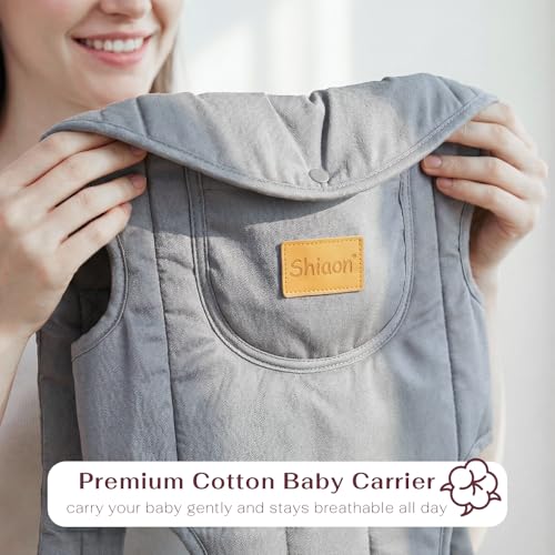 Image of Baby Carrier Newborn to Toddler(8-30lbs), Toddler Carrier Baby Holder Carrier with Adjustable Shoulder Strap, Chest Carriers, Grey