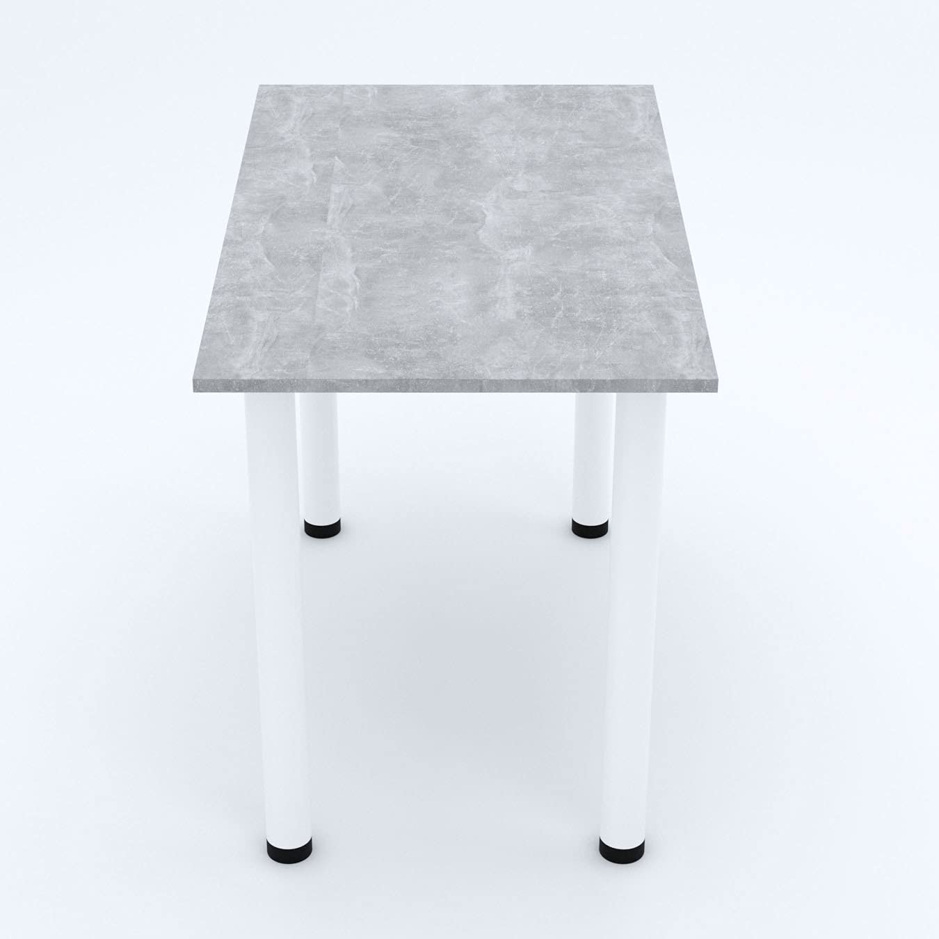 AKKE 60x40 | Esszimmertisch - Esstisch - Tisch mit weißen Beinen - Küchentisch - Bürotisch | Beton