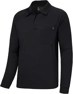 Lightbare Men’s UPF 50 Performance Polo Shirt Moisture Wicking Quick Dry Tactical Shirt for Hiking Fishing Golf