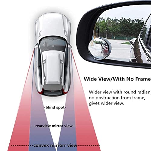 Image of CarFrill HD Glass Frameless Round Convex Rear View Blind Spot Mirror Cars /Trucks /Vans -Pack of 2
