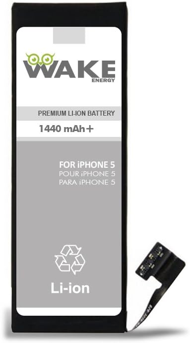 WAKE Battery for iPhone 5 Li-ion 1440 mAh (no Compatible for iPhone 5S or 5C) WAKE Brand