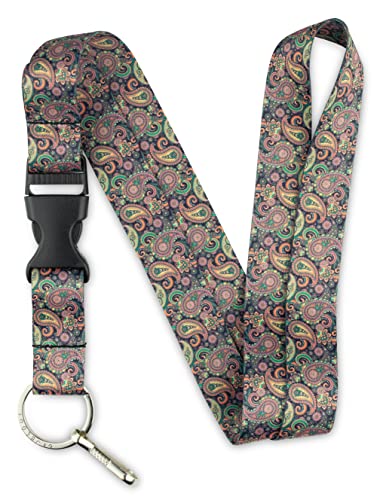 Limeloot Elegant Paisley Pattern Lanyard With Quick Release Buckle And Flat Ring #TOP20