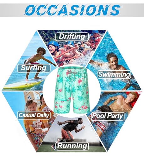 Image of APTRO Men's Long Swim Trunks with Mesh Lining Beach Bathing Suits Board Shorts Swimwear with Pockets and No Mesh