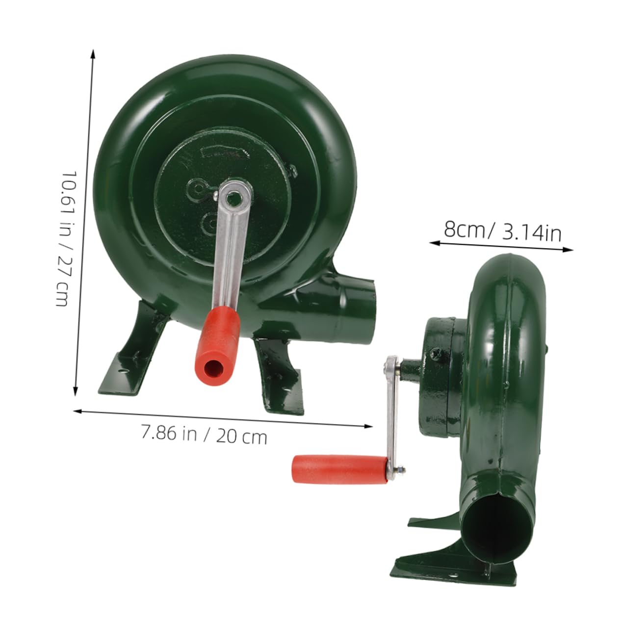 Ventilateur Soufflant pour Extérieur Manuel en Fer Vert pour Barbecue
