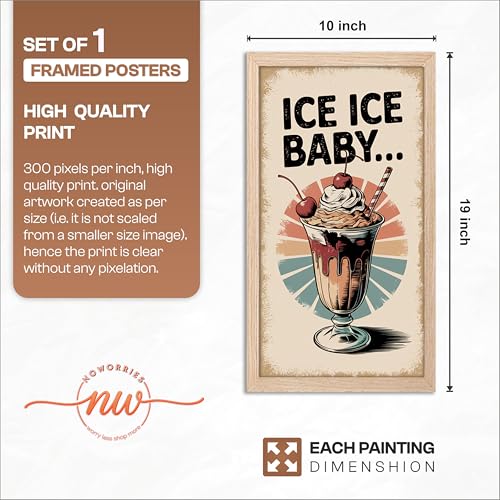 Image of NoWorries Wall art framed painting food posters for cafe decor (Synthetic wood frame) inch300 GSM premium art HD prints inch Wall painting for Home & Kitchen Decor (Pattern illustration)( Set of 1, Framed Painting) (NATURAL, ART-5, 10X19INCHES)