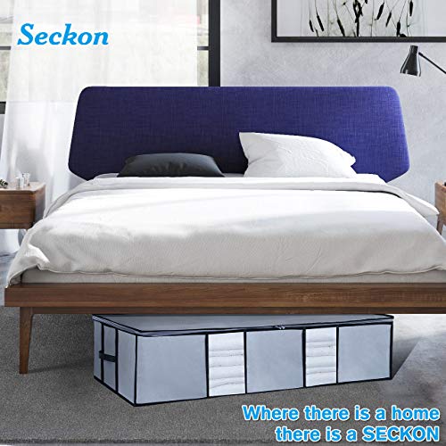 Large Under Bed Storage Organizer Containers [2 Pack] Clothes Organizers Bags With Reinforced Handle And Zipper, Underbed Storage For Clothing, Blankets, Comforters, Shoes, Gray #TOP1