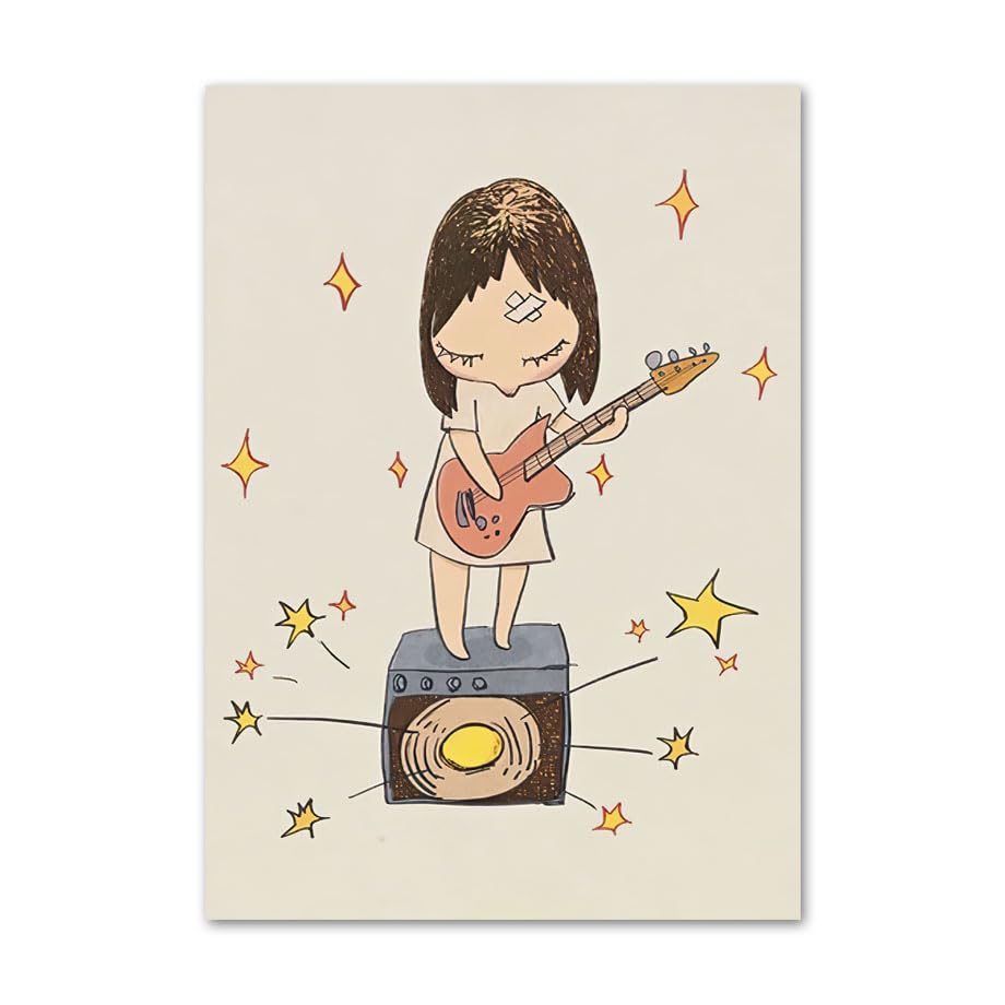 Amazon.co.jp: 有名な奈良美智ポスターギターガールウォール