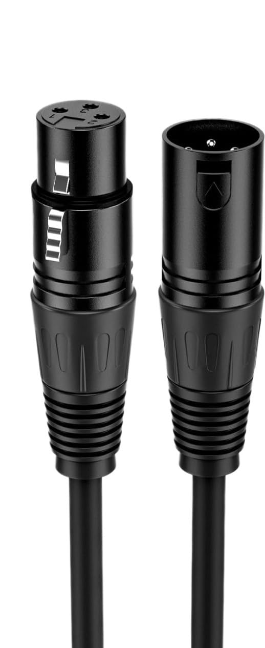 Cables XLR de 1 a 10 m macho a hembra de 3 pines balanceados, cable XLR equilibrado para grabación de escenario, interfaz de audio (10 m)