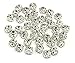 Produktbild EIMASS® Strasssteine, wunderschöne Qualität, klebende, flache Rückseite, Glas-Strasssteine in Silber- & Goldfassung, 100 Stück, Clear Crystal in Silver Casing, ss38 (8 mm)