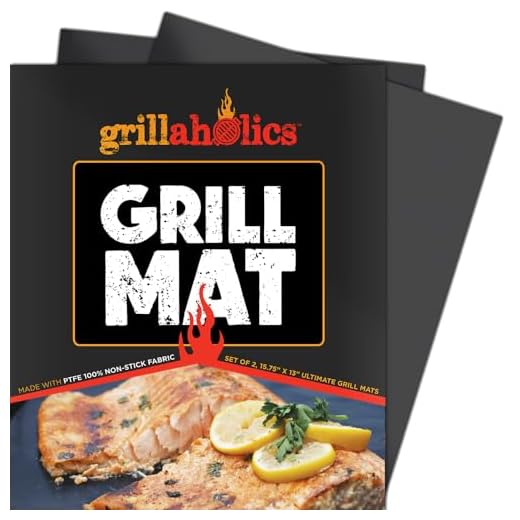 Grillaholics Grill Mat - Set of 2 Heavy Duty BBQ Grill Mats for Outdoor Grill - Non Stick, Reusable, and Easy to Clean - Lifetime Manufacturers Warranty