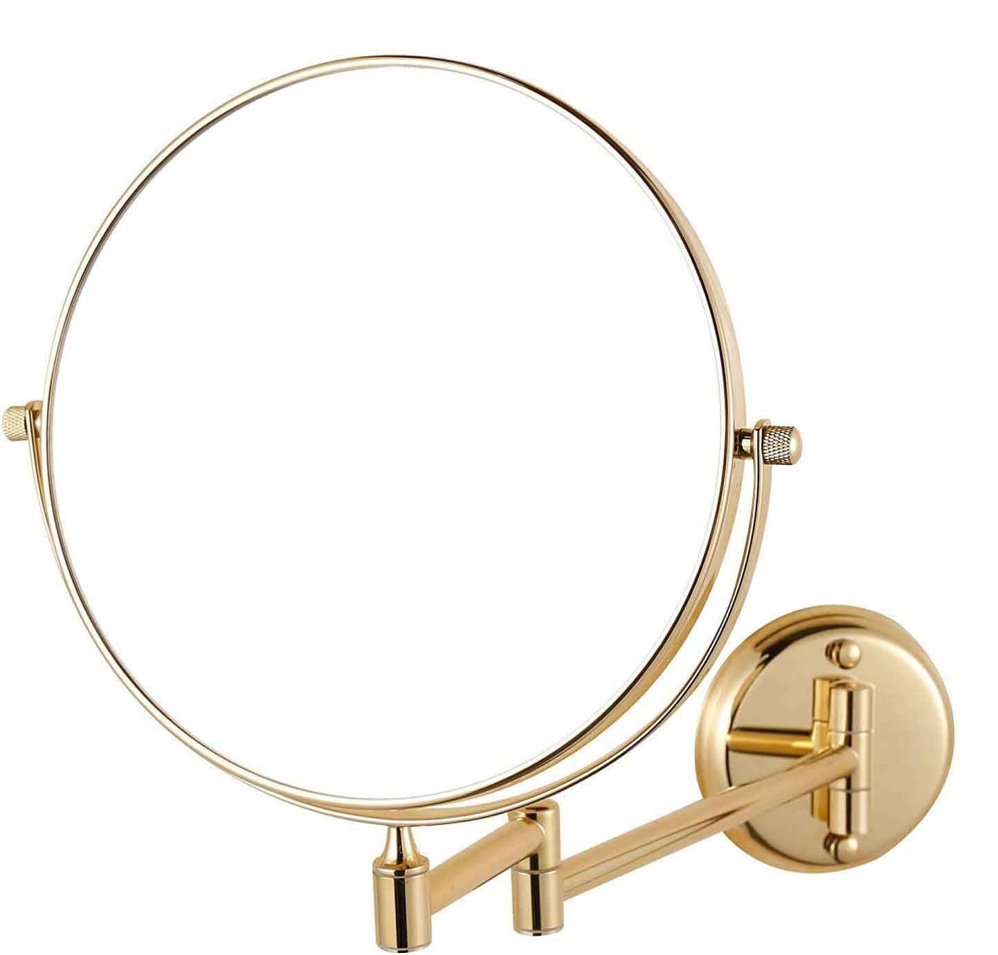 Specchio per Trucco da Parete 7x8 Pollici,Specchio ingranditore a Doppia Faccia con Rotazione a 360°,autoportante e Portatile per Trucco,rasatura e Cura del Viso.