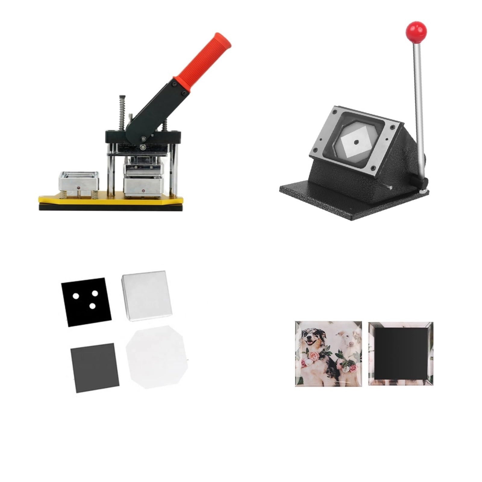 pressa per Badge DIY 200 materiali Para macchina per adesivi per frigorifero da 63,5 * 63,5 mm, macchina per fare magneti per frigorifero Button Maker