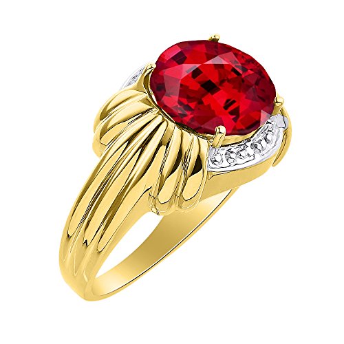 Ensemble de bagues rubis et diamant en argent pour un cadeau d'anniversaire
