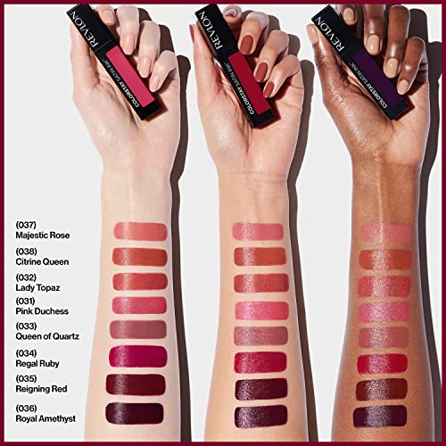 Image of REVLON Colorstay Satin INK, Comfortable, Longwear Rich 16-Hour Liquid lip Color, Formulated with Black Currant Seed Oil & Vitamin E, Regal Ruby - (034) (Pack of 2)