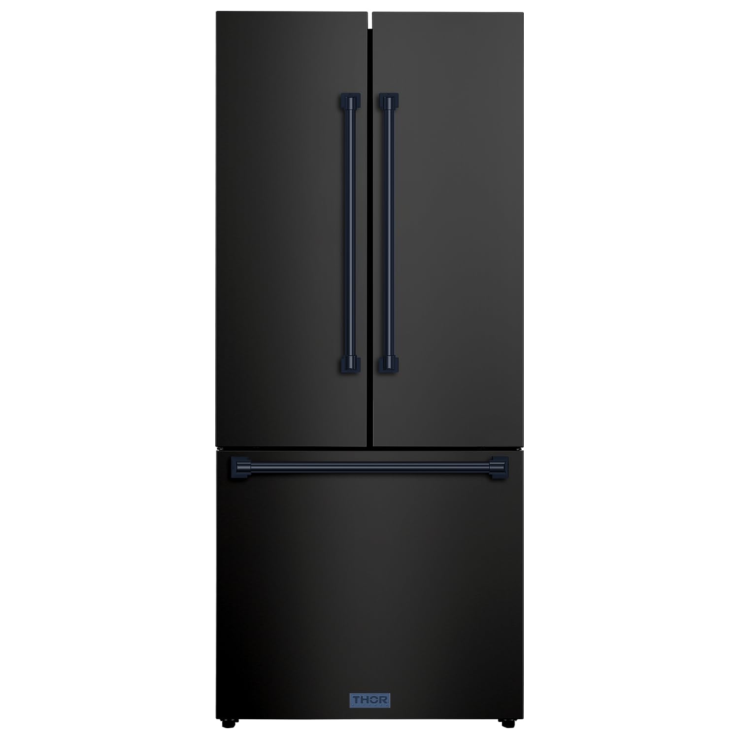 Thor Kitchen Gordon Ramsay 30 Inch 17.7 cu ft French Door Counter Depth Refrigerator with Ice Maker in Black/Navy Blue on Fridge.com
