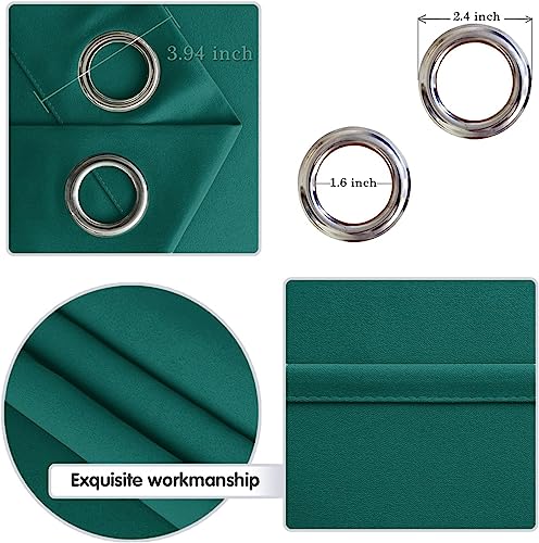 Image of DWCN Blackout Curtains for Bedroom Living Room 42 x 63 Inch Emerald Green