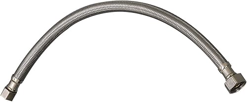 Plumb Pak PP23801LF Ez Tubo de suministro de grifo, 3/8 X 1/2 in, Compresión X Fip, 12 in L, Acero inoxidable, Latón
