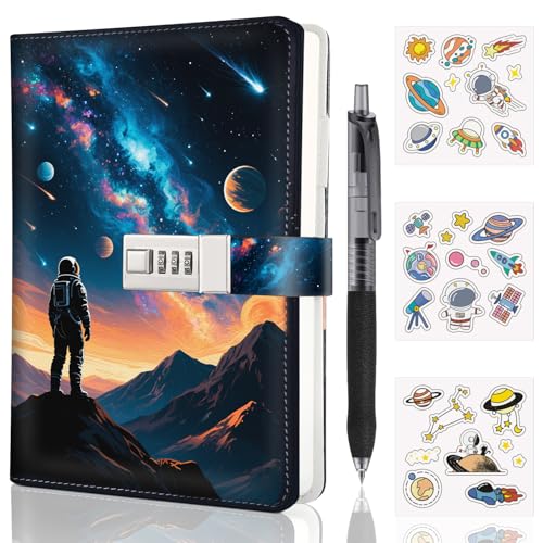 UNIANE Journal intime garçons enfants, journal intime avec serrure, carnet de notes pour enfants, cadeaux de rentrée des classes pour garçons 8 9 10 11 12...